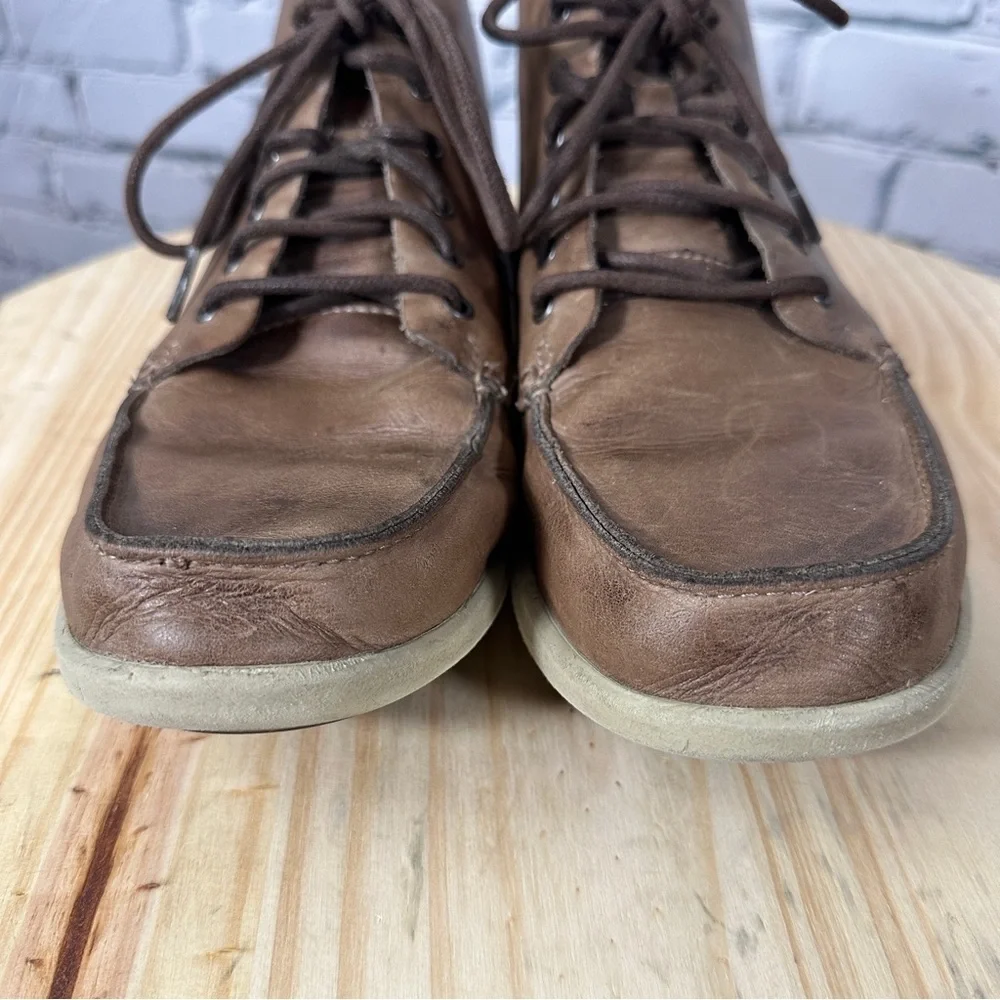 OluKai Men's Nalukai Chukka Ankle Boots Leather Sz US M9 EUR 42 Brown Lace Up